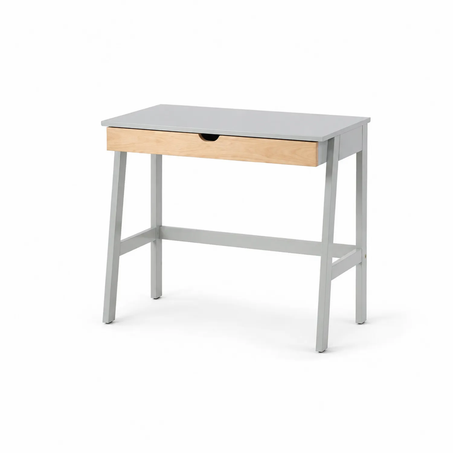 Schreibtisch mit Schublade MDF Metall Grau