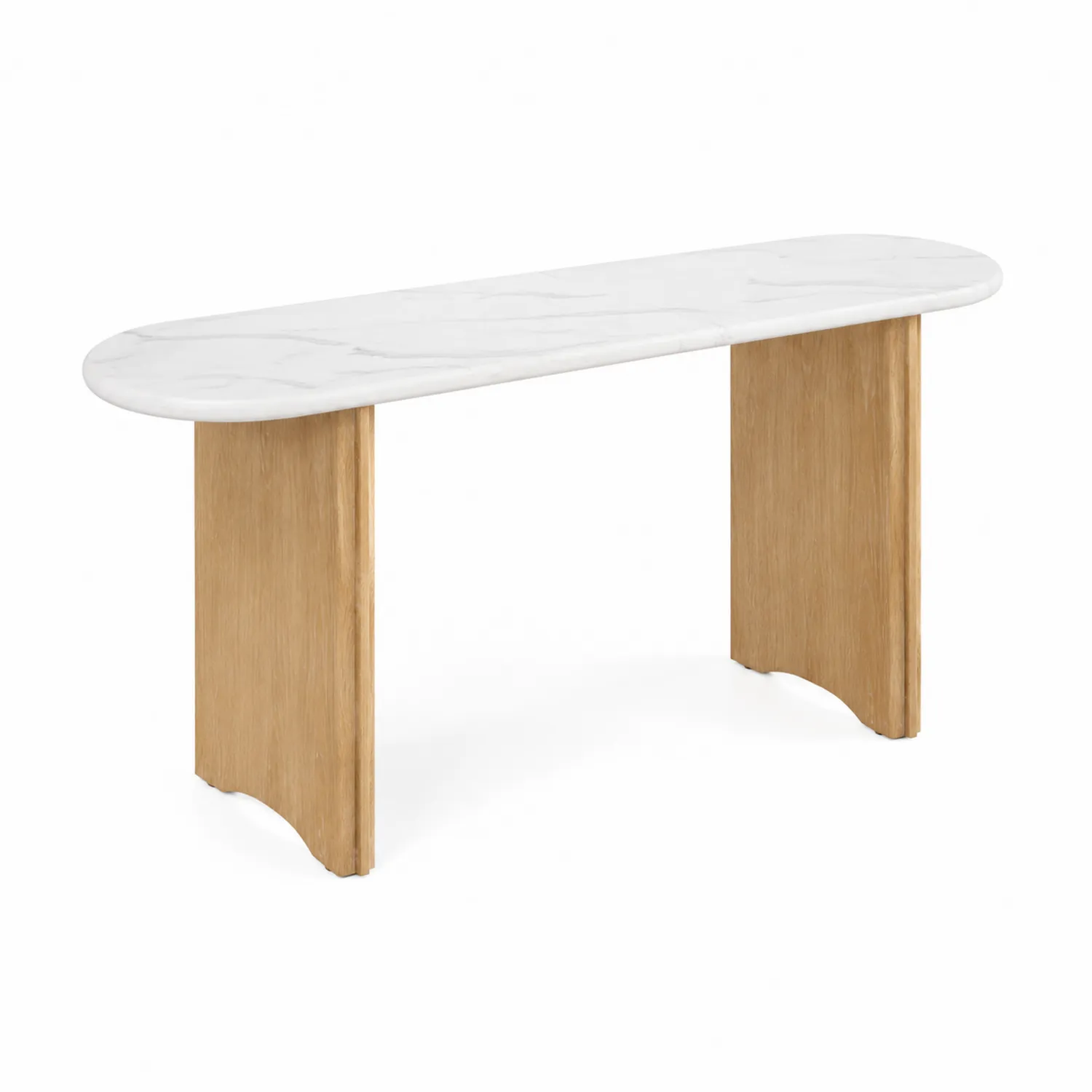 Konsolentisch Marmor Eichenholz 120cm Weiß