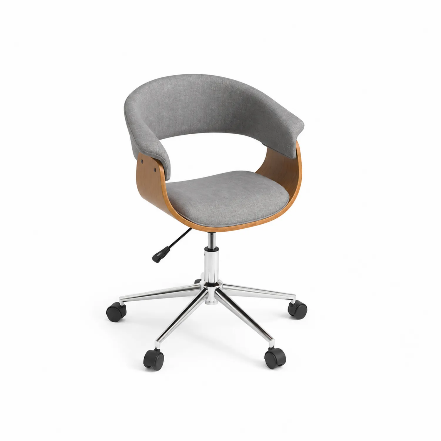 Bürodrehstuhl aus Polyester und Holz