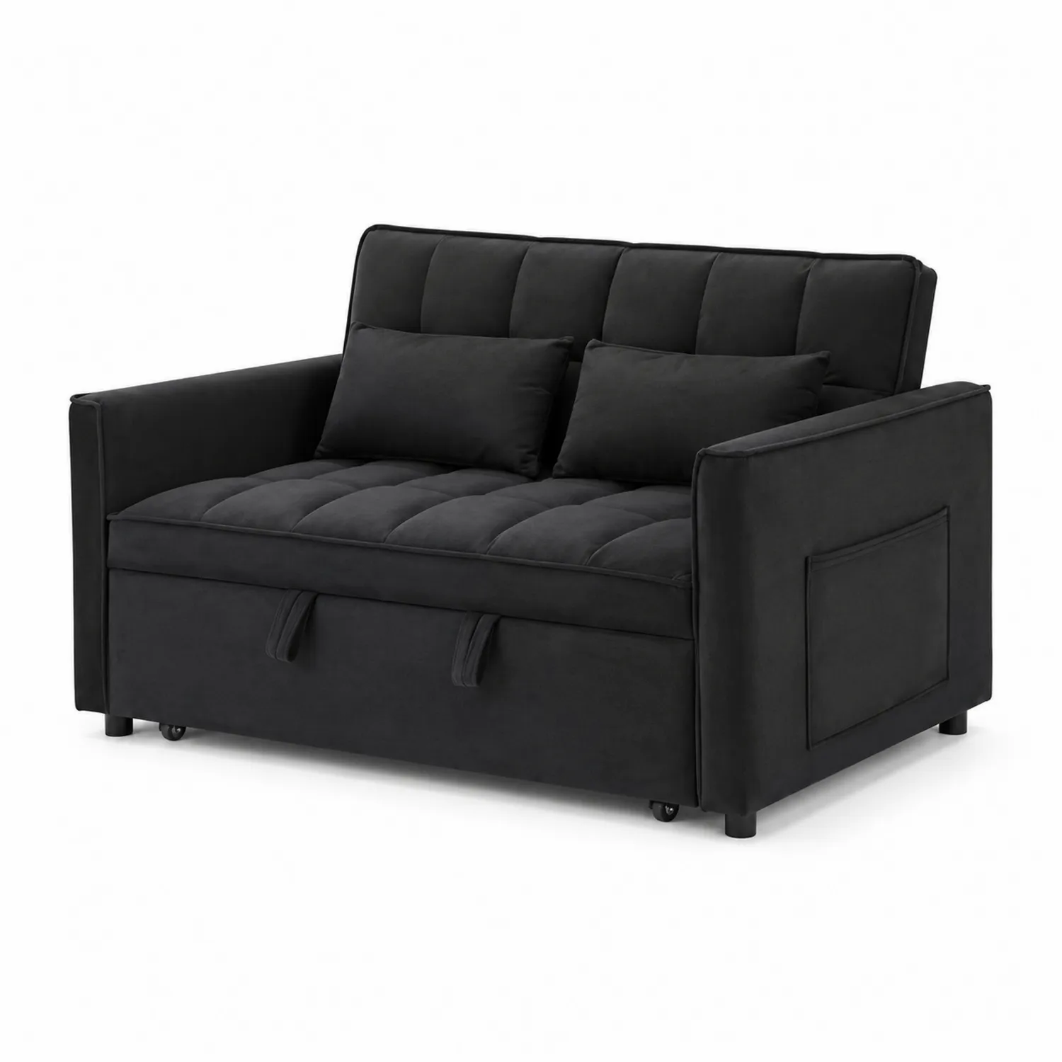 2-Sitzer Sofa Samt Schwarz 150x80x85 cm