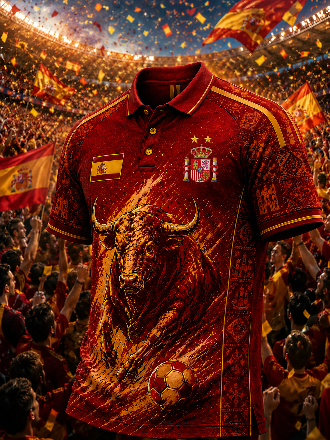 Men's Spain Football Lover Short Sleeves Top