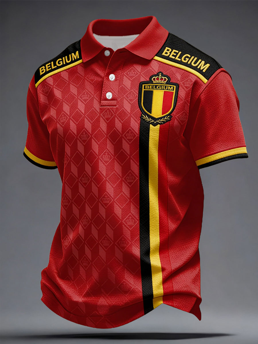 Men's Belgium Football Lover Printed T-shirt