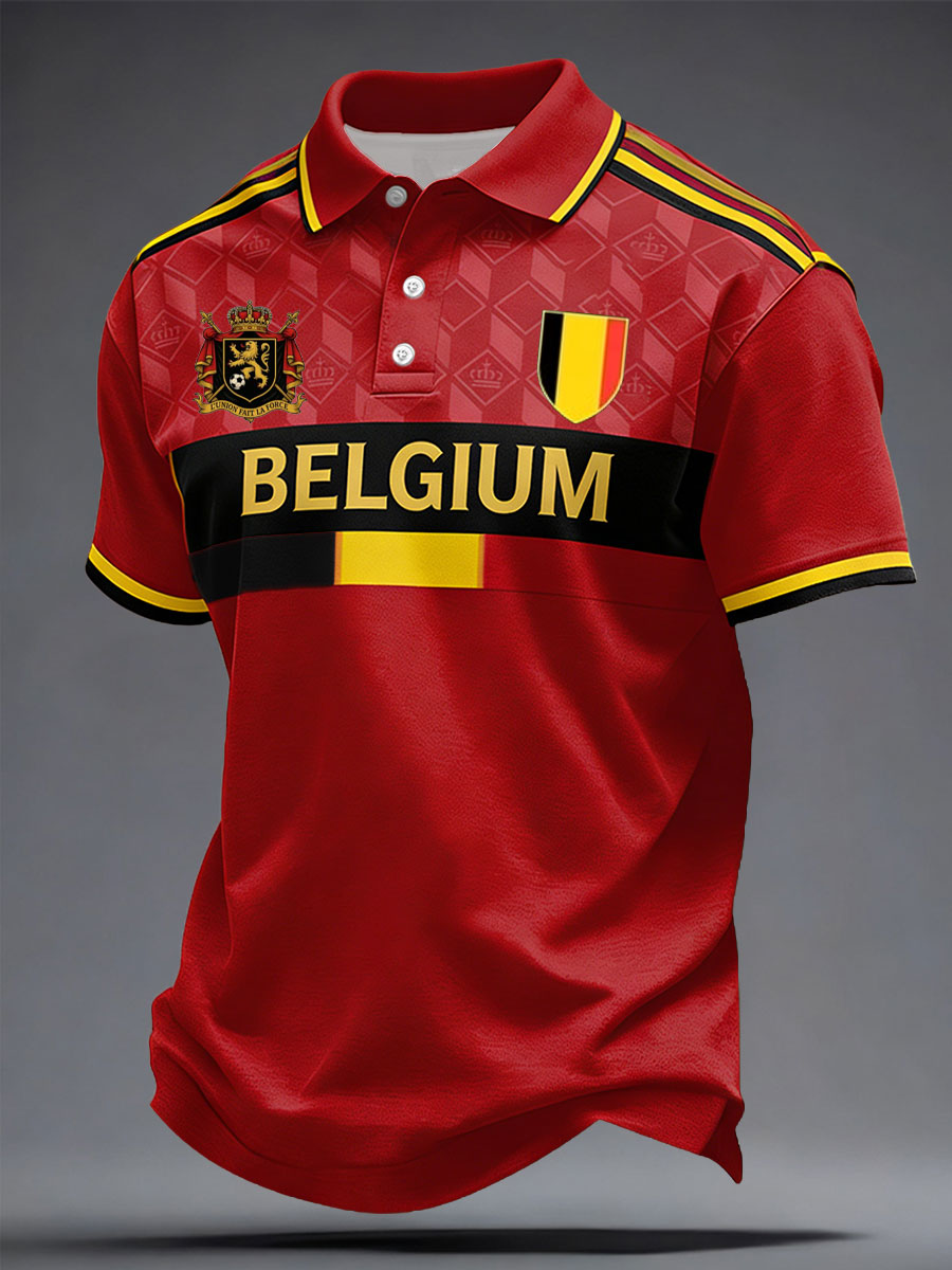 Men's Belgium Football Lover Printed T-shirt