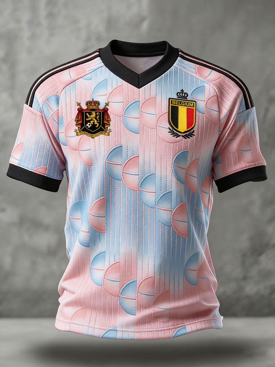 Men's Belgium Football Lover Printed T-shirt