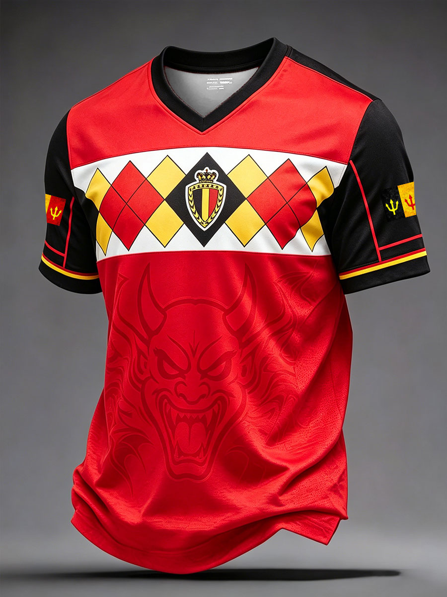 Men's Belgium Football Lover Printed T-shirt