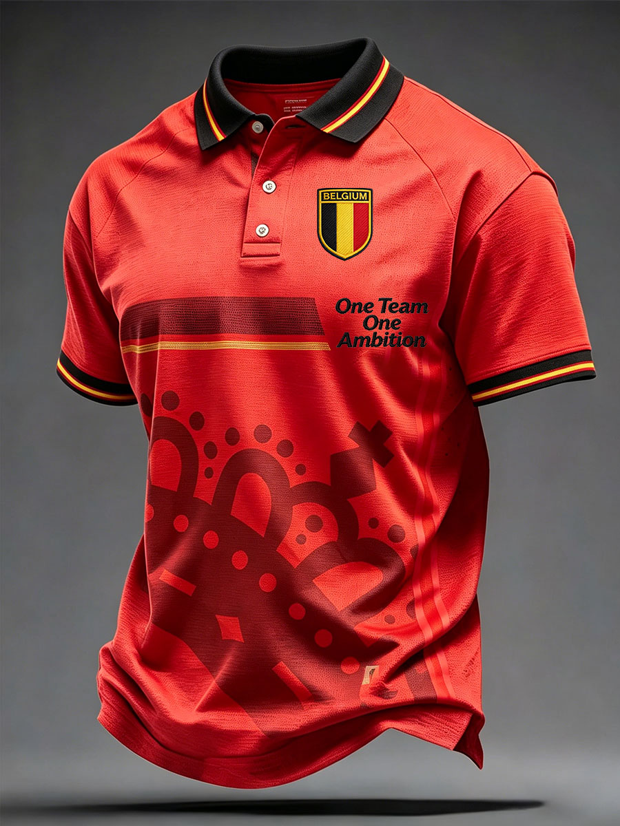 Men's Belgium Football Lover Printed T-shirt