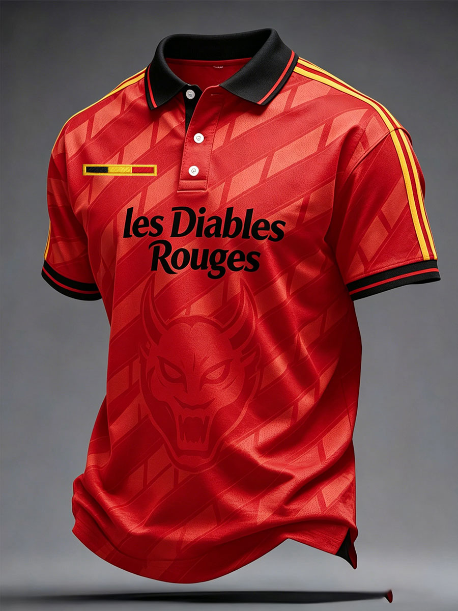 Men's Belgium Football Lover Printed T-shirt