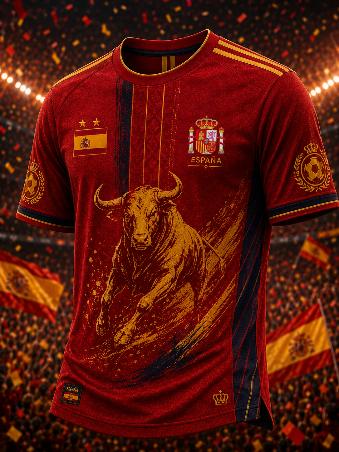 Men's Spain Football Lover Short Sleeves T-shirt
