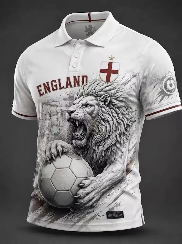 Men's England  Football Polo Shirt