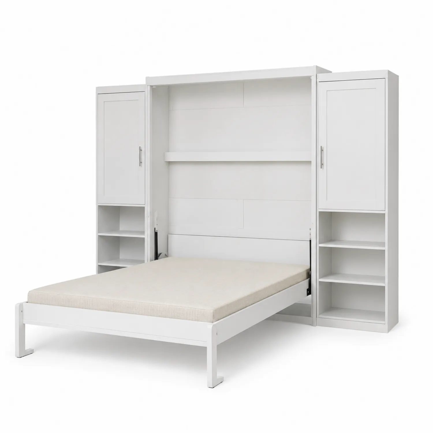 Klappbett mit Stauraum Weiß Holz Regal-Viverformio