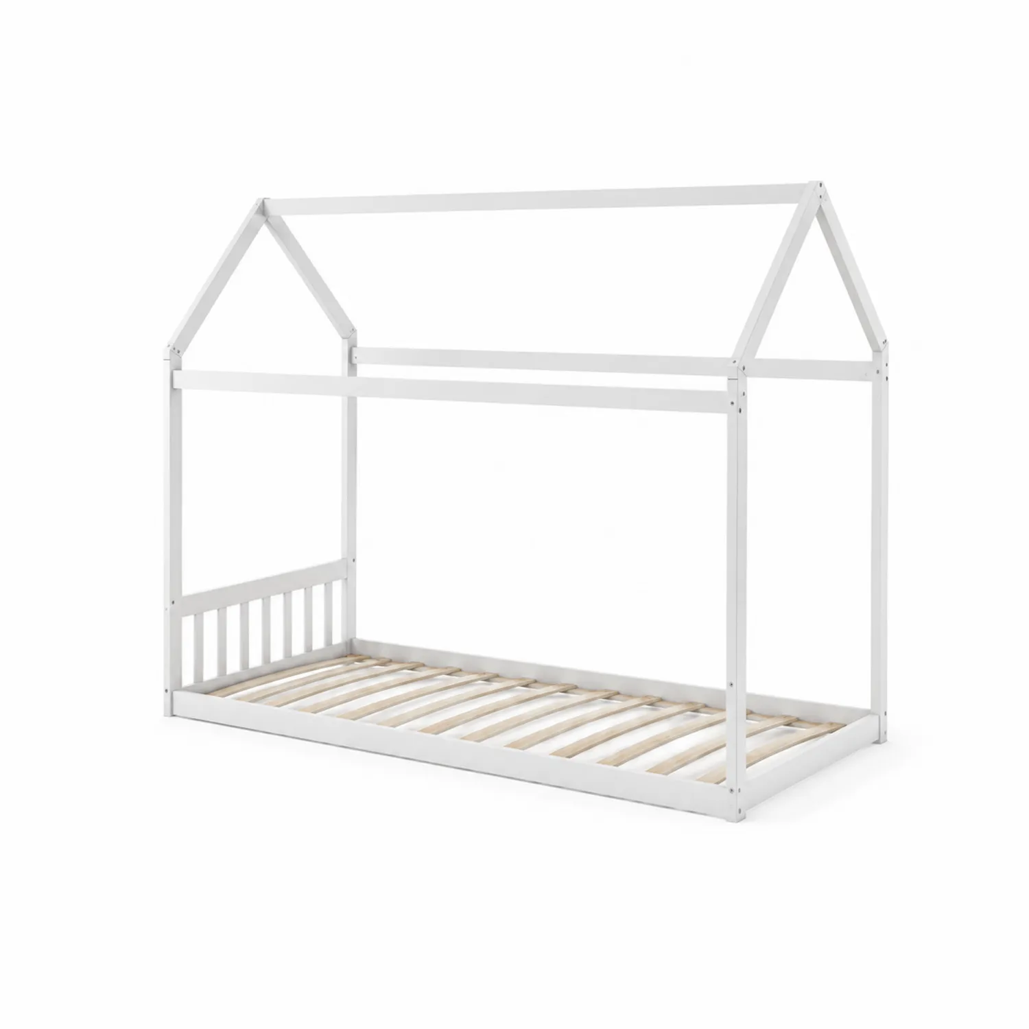Kinderbett Hausform Holz Weiß 200x90 cm-Viverformio