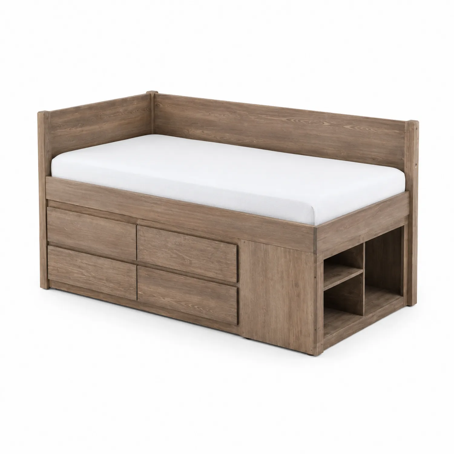 Bett aus Eichenholz mit Stauraum 200x90 cm-Viverformio