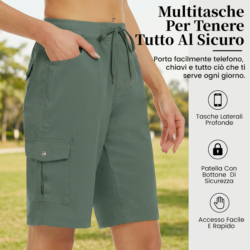 👖 Shorts Cargo da Donna a Asciugatura Rapida con Tasche | UPF 50+ & Vestibilità Regolabile
