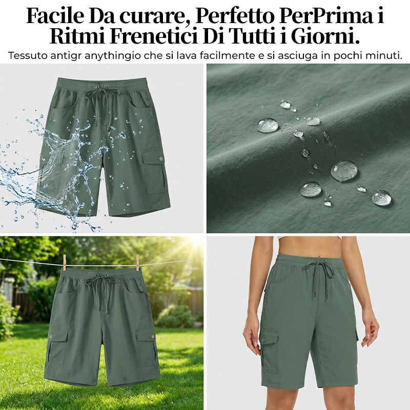 👖 Shorts Cargo da Donna a Asciugatura Rapida con Tasche | UPF 50+ & Vestibilità Regolabile