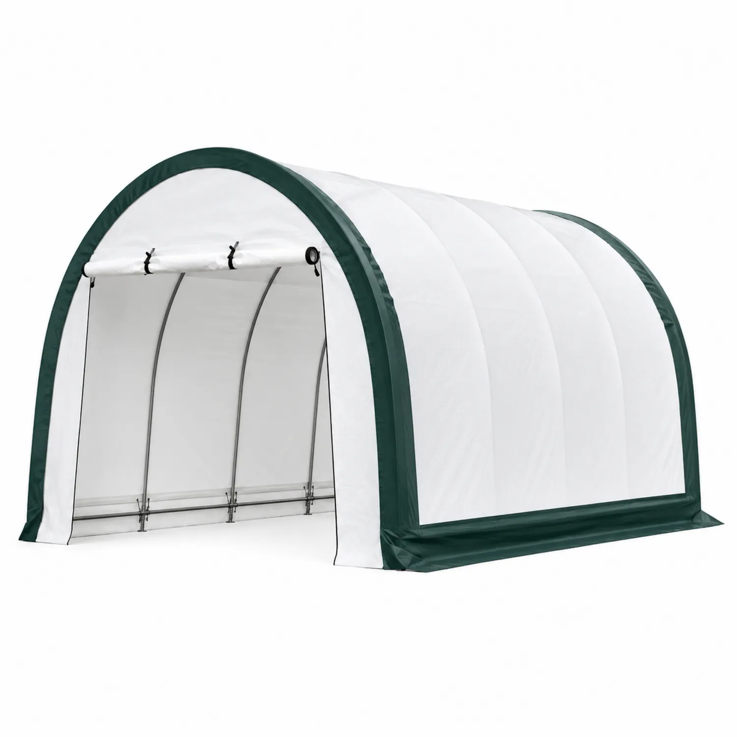 Rimessa da Giardino in Acciaio e PVC Bianco Verde