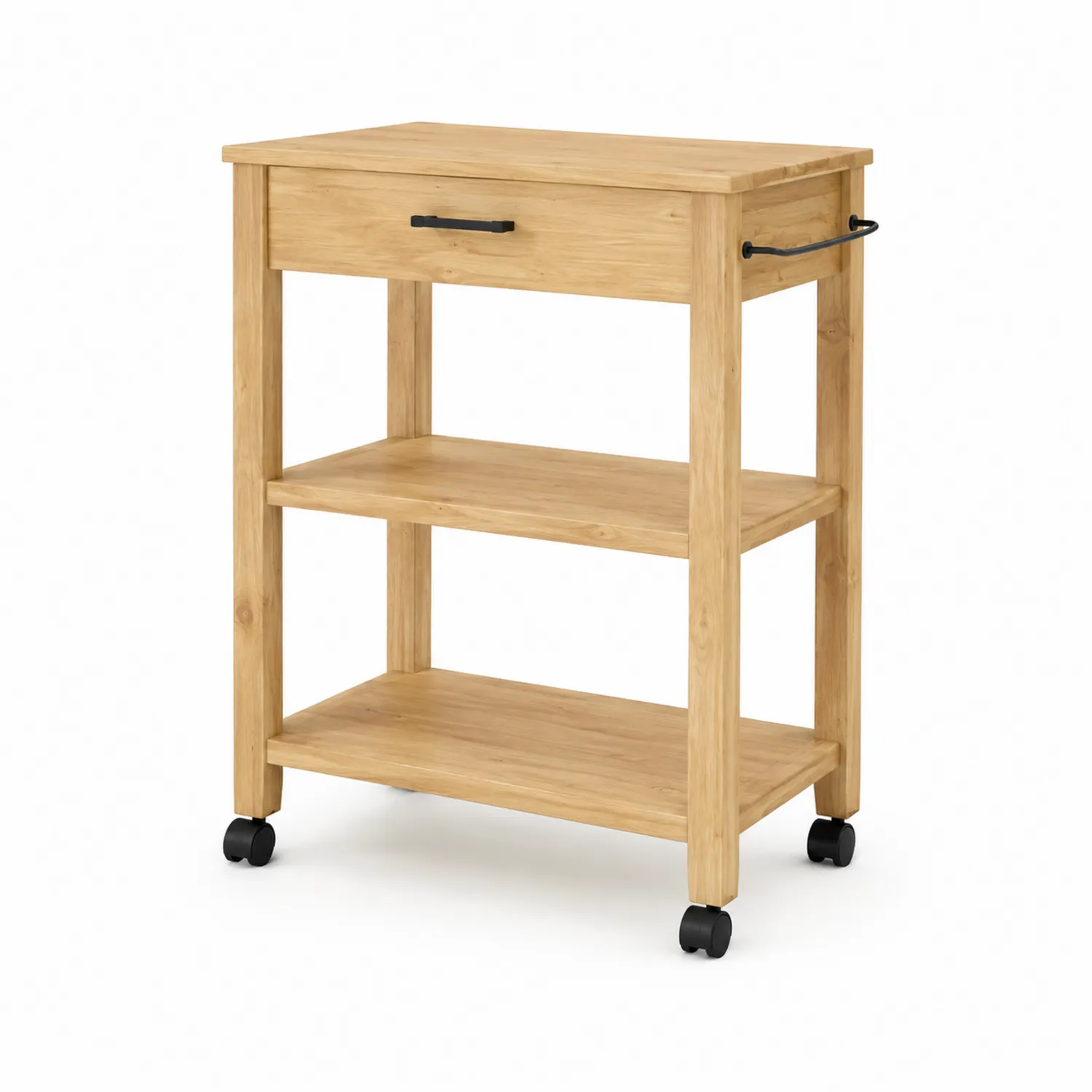 Carrello da cucina in legno con cassetto e ruote