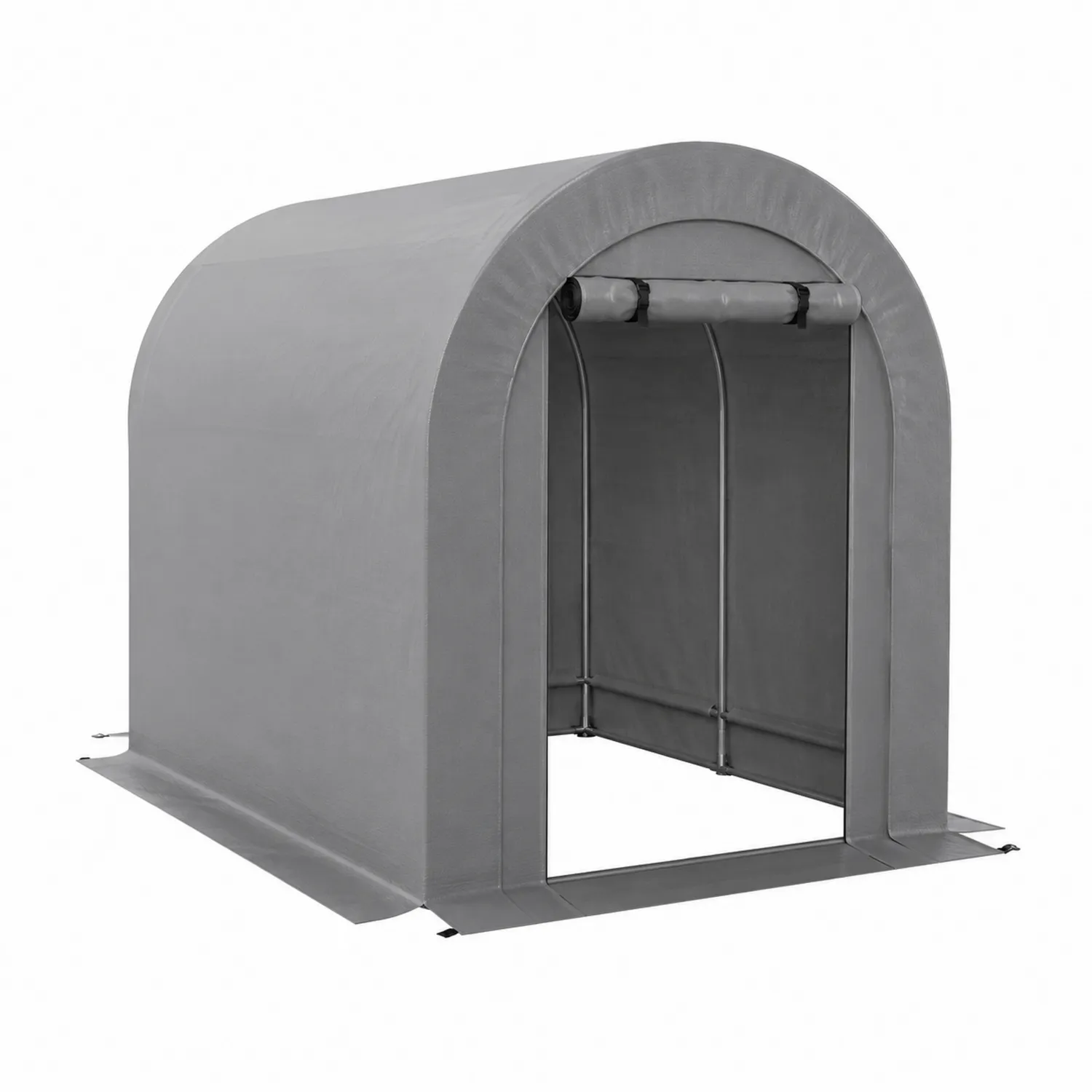 Capanno da Giardino in Acciaio e Poliestere Grigio 200x150x180 cm