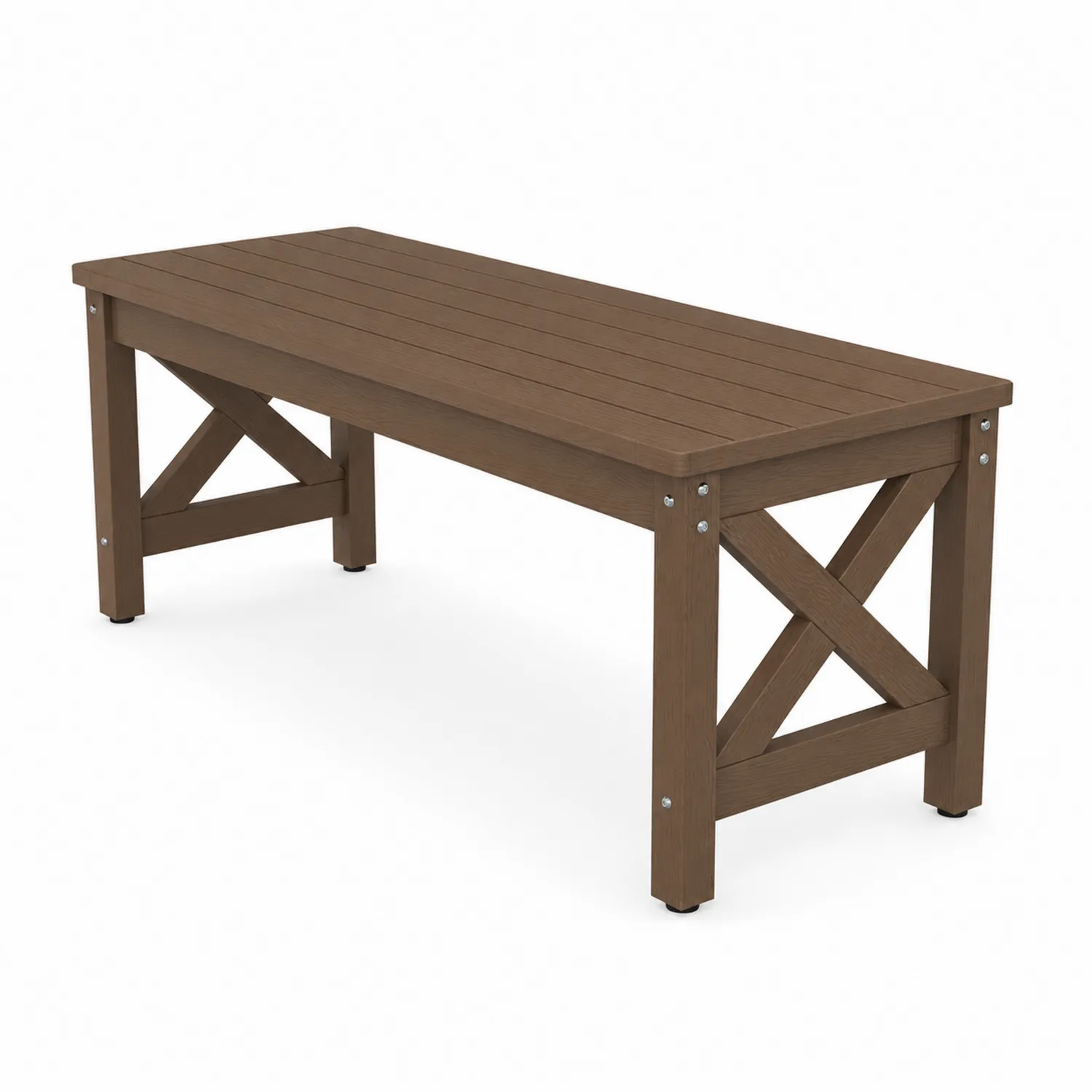 Panca da esterno in legno marrone 150x45x45 cm