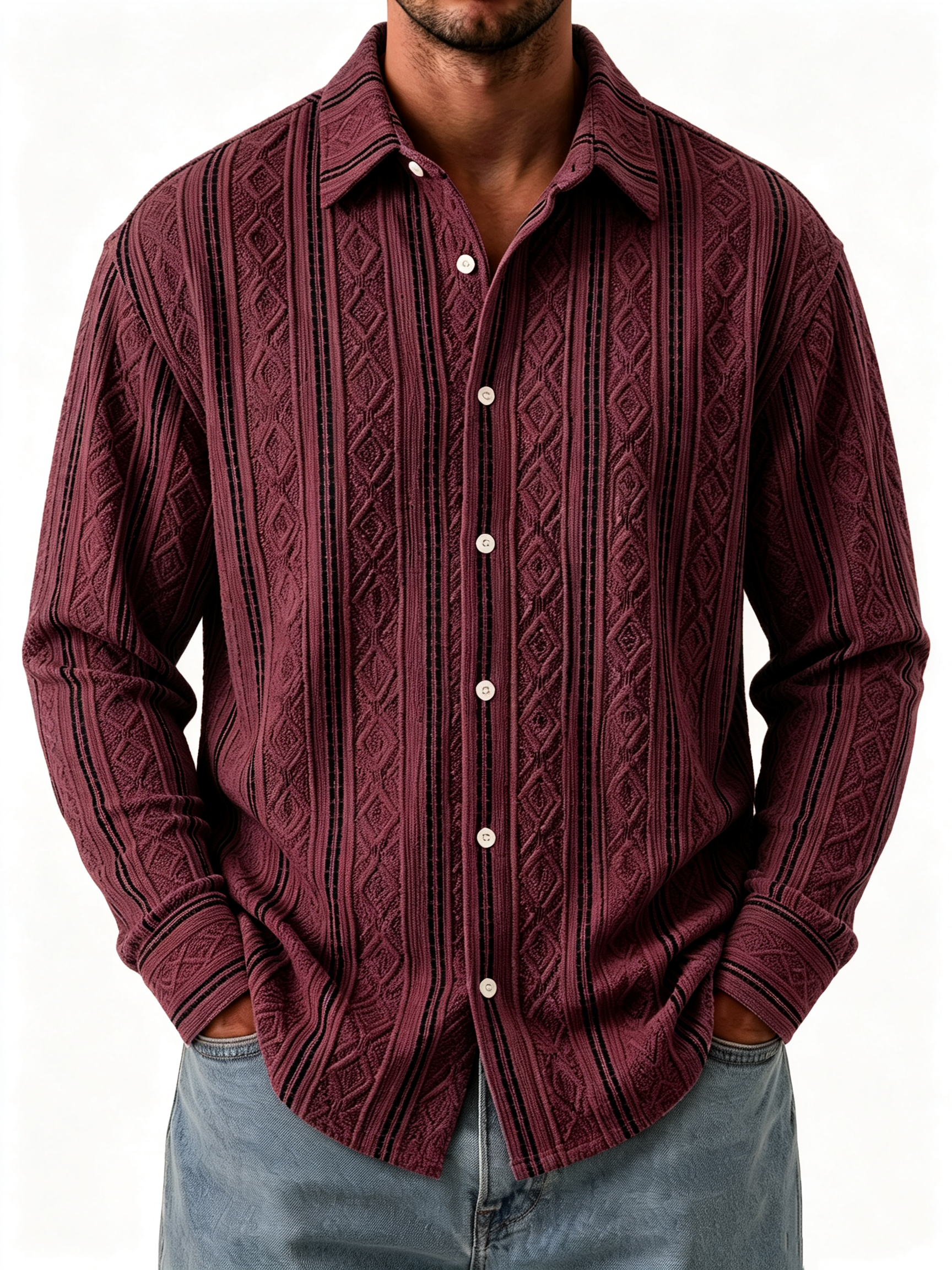 TODAY 49% OFF🔥 Men's Casual Textured Breathable Collared Short-Sleeve Shirt