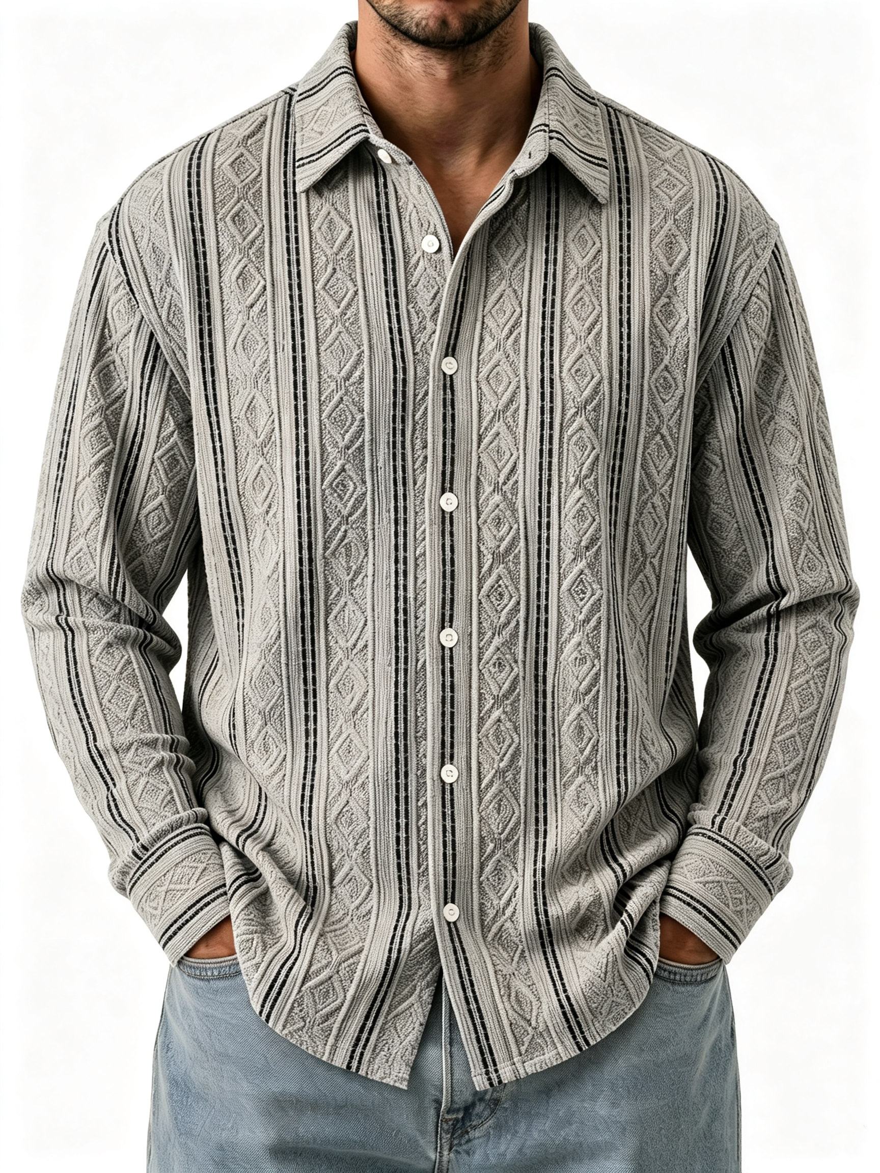 TODAY 49% OFF🔥 Men's Casual Textured Breathable Collared Short-Sleeve Shirt