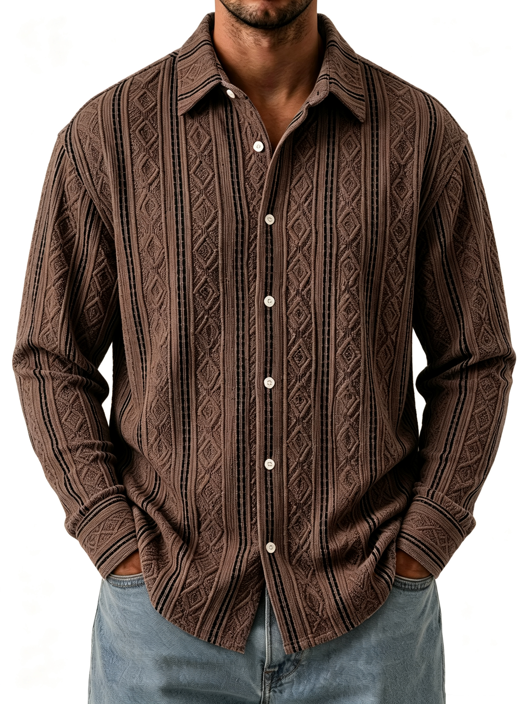 TODAY 49% OFF🔥 Men's Casual Textured Breathable Collared Short-Sleeve Shirt