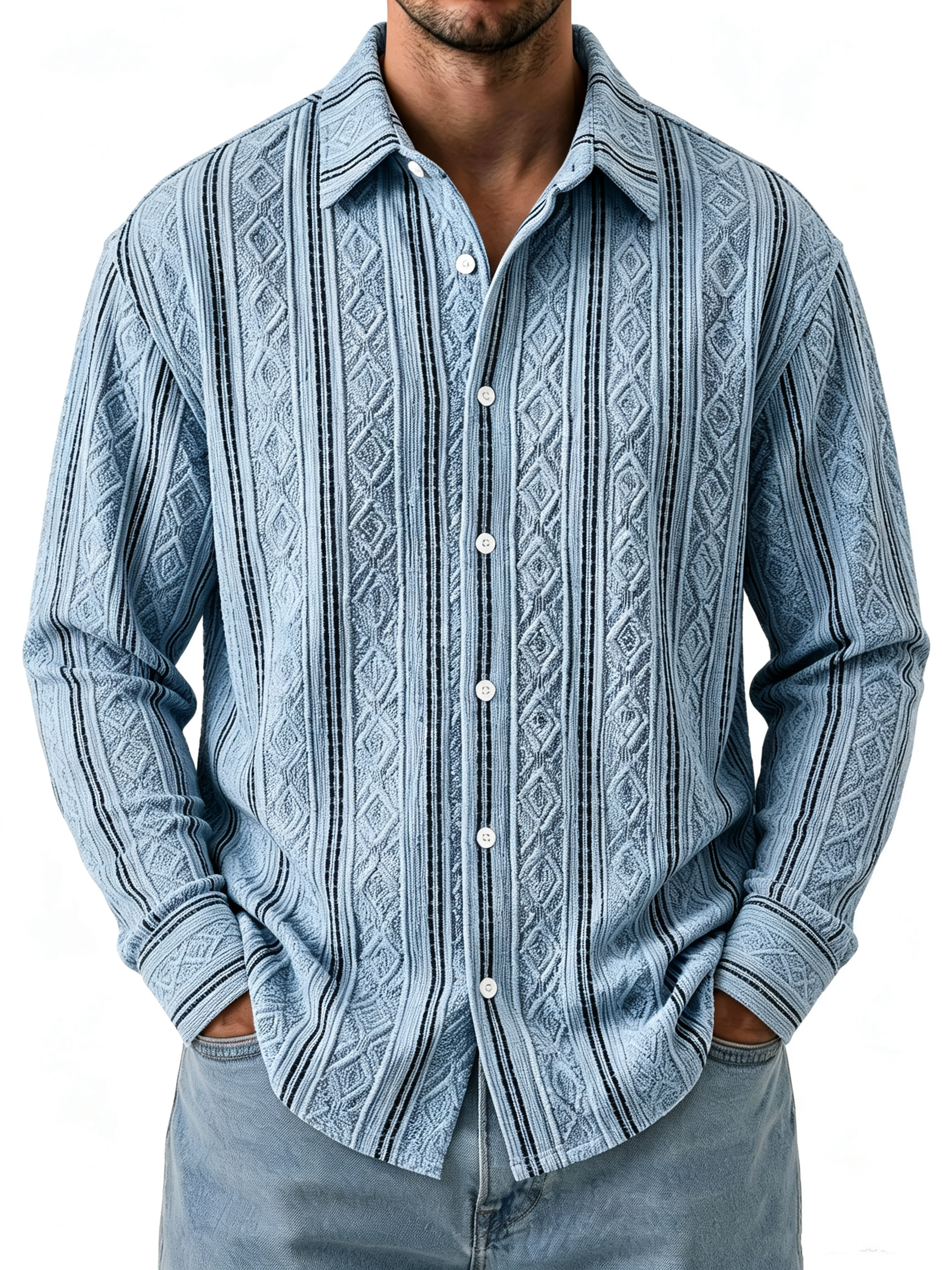 TODAY 49% OFF🔥 Men's Casual Textured Breathable Collared Short-Sleeve Shirt