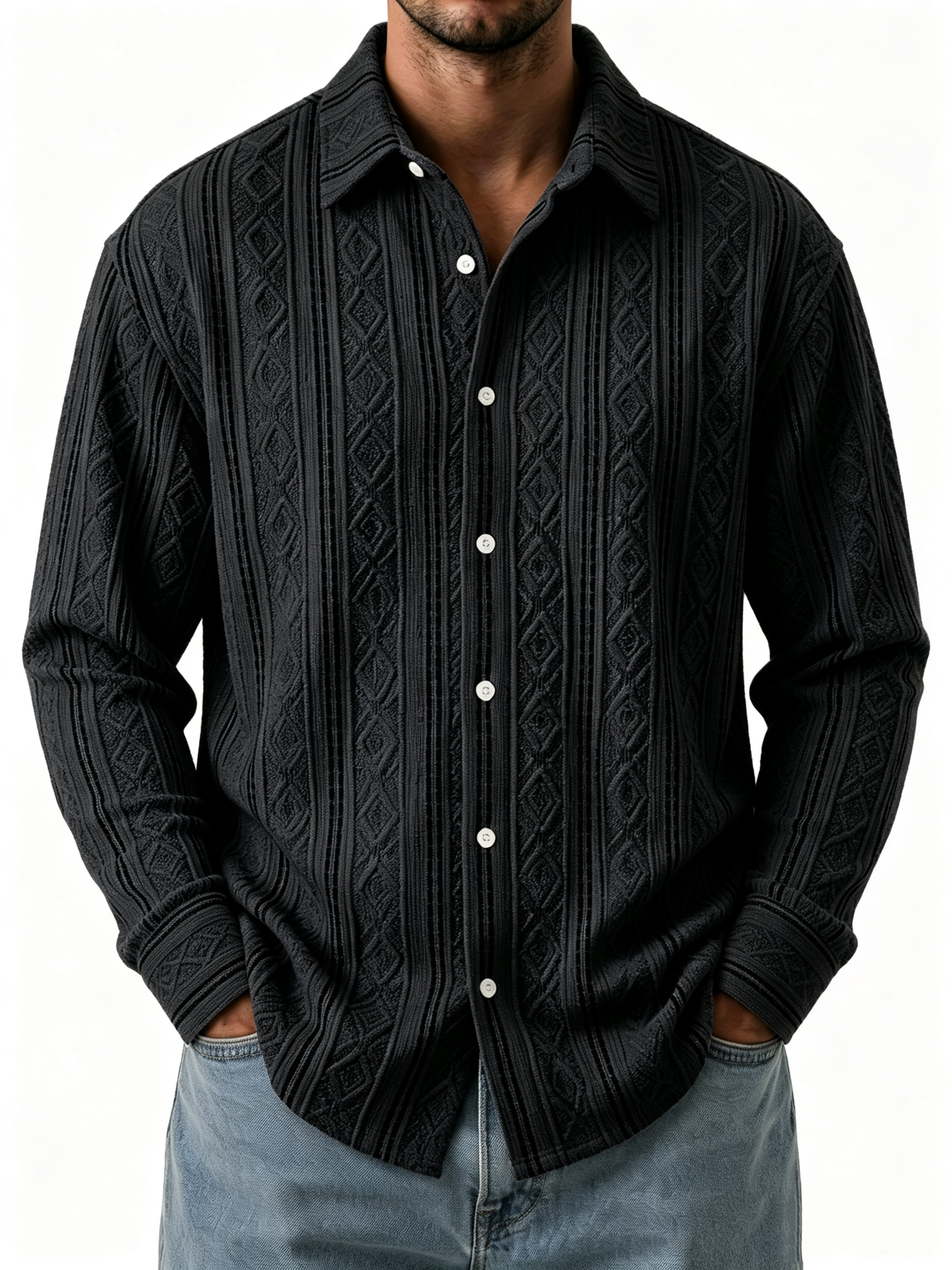 TODAY 49% OFF🔥 Men's Casual Textured Breathable Collared Short-Sleeve Shirt