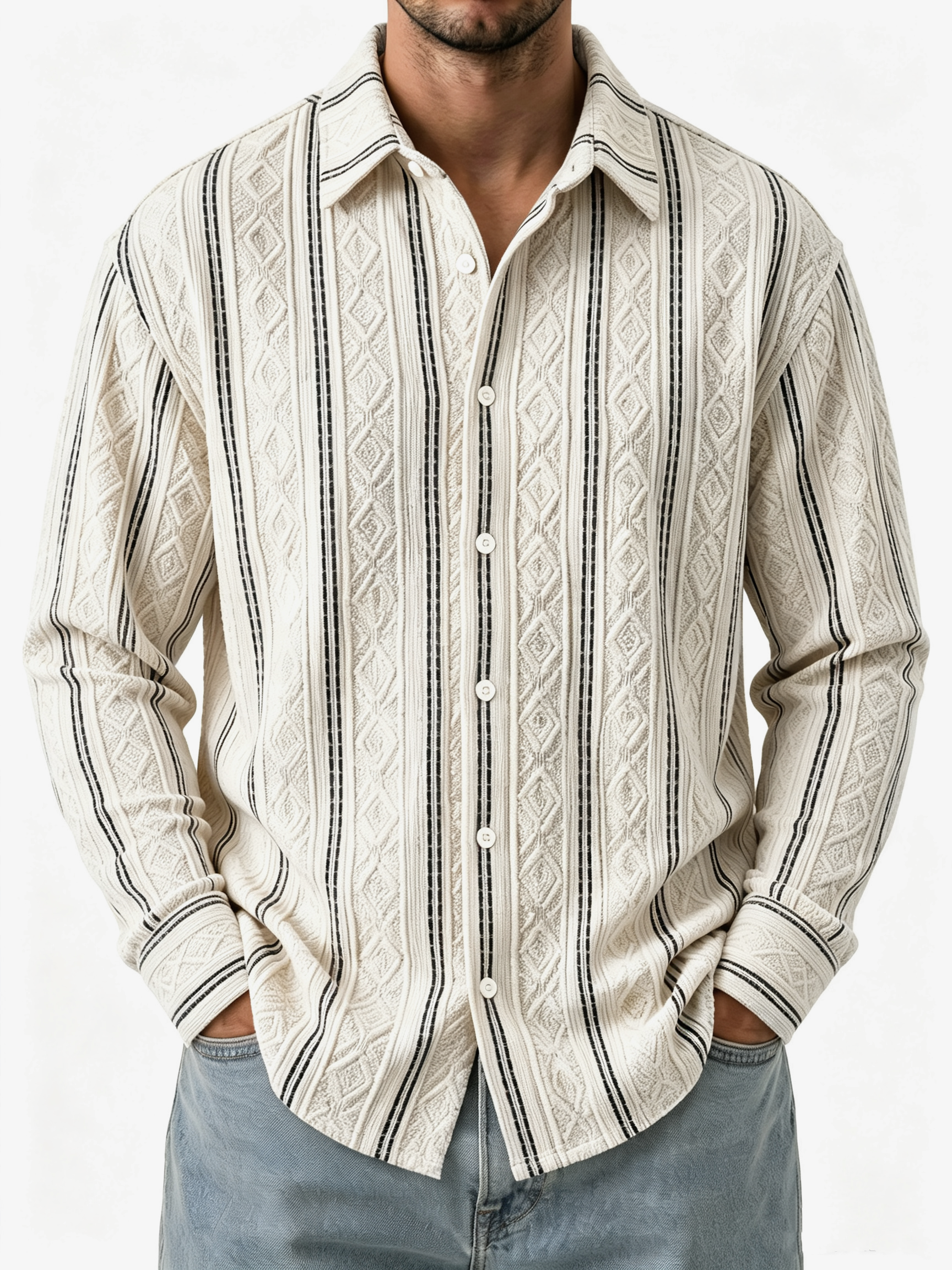 TODAY 49% OFF🔥 Men's Casual Textured Breathable Collared Short-Sleeve Shirt
