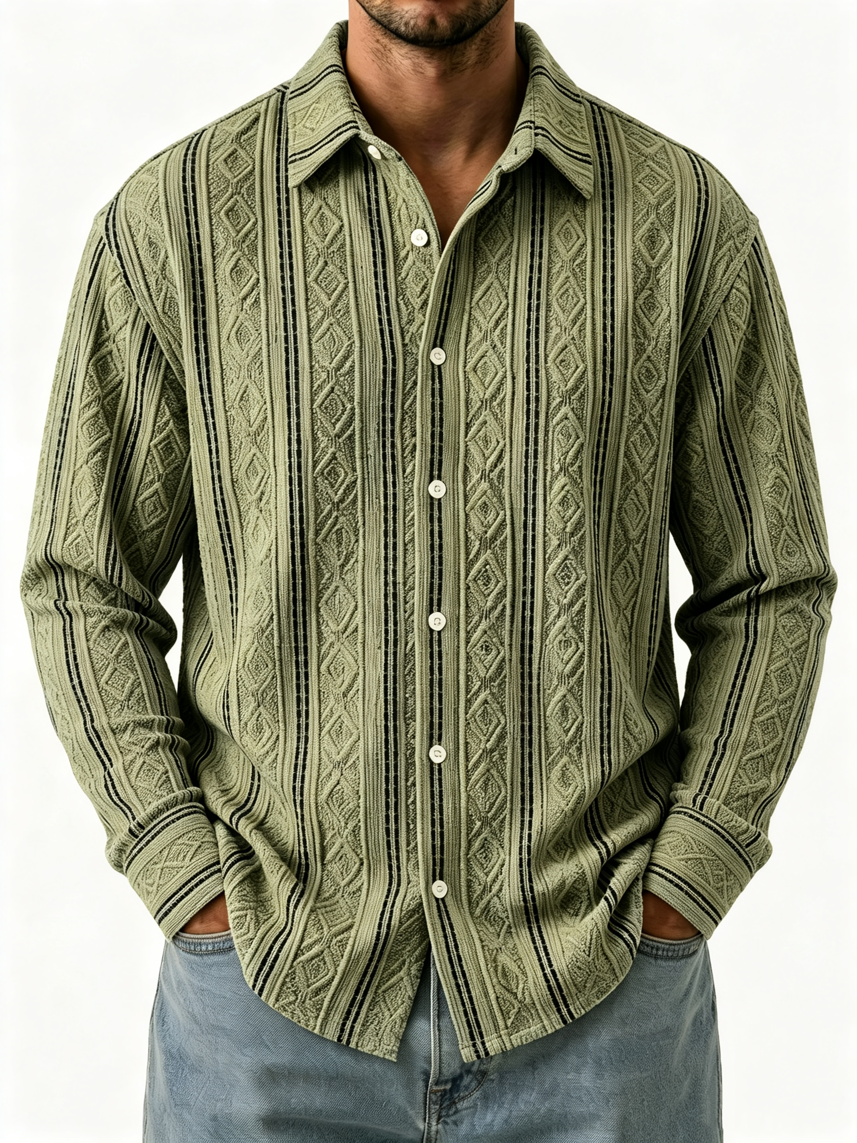 TODAY 49% OFF🔥 Men's Casual Textured Breathable Collared Short-Sleeve Shirt