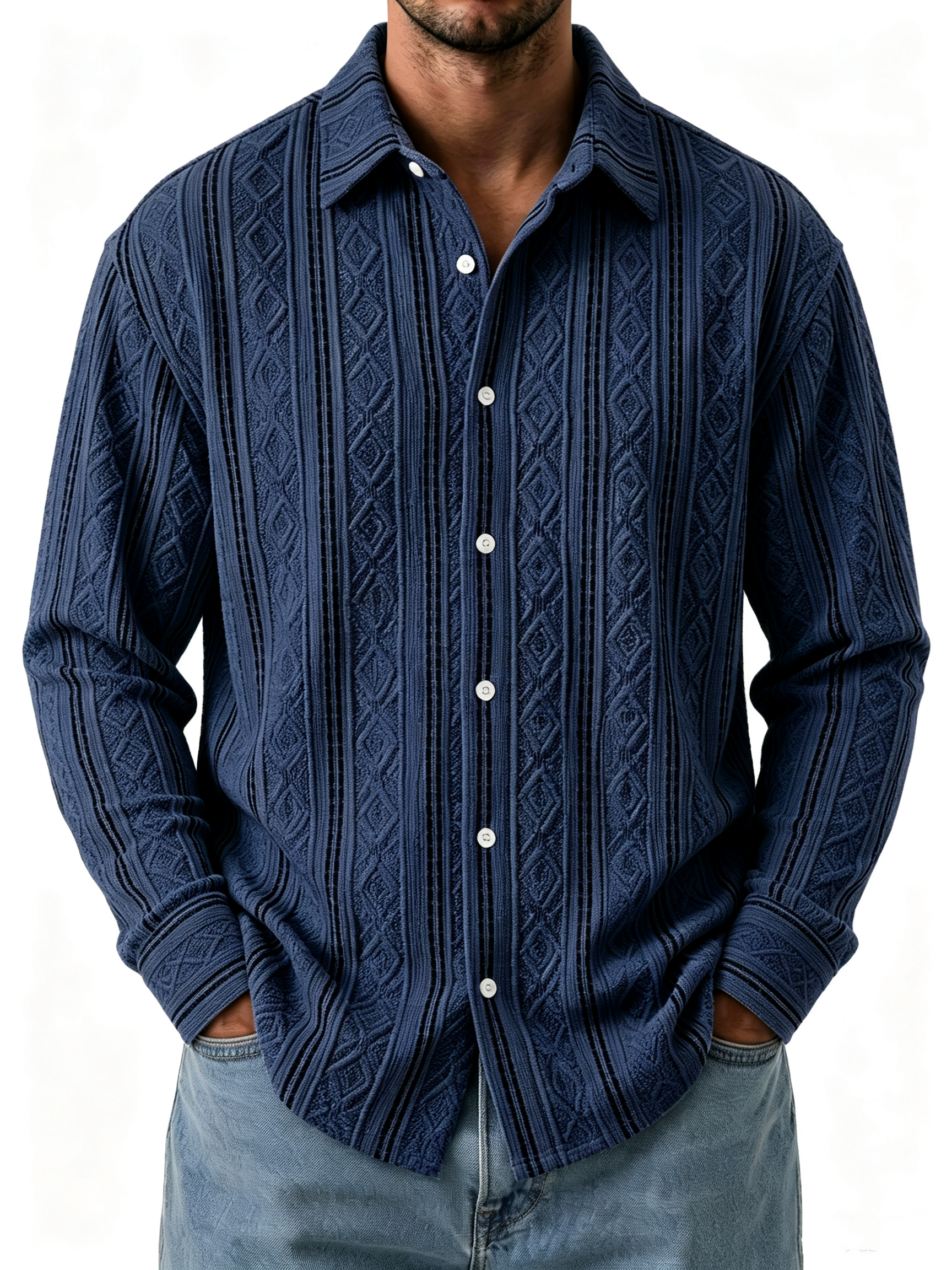TODAY 49% OFF🔥 Men's Casual Textured Breathable Collared Short-Sleeve Shirt
