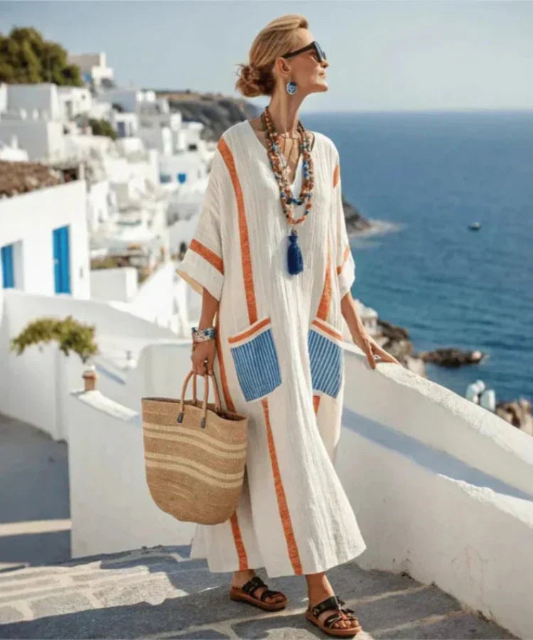 Women's Ethnic Floral Art Casual Fashion Cotton Maxi Dress
