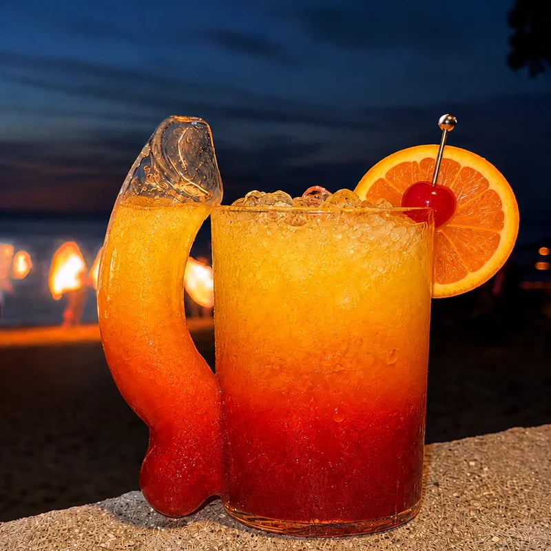 FUN D-CUP SHAPED GLASS COCKTAIL GLASS
