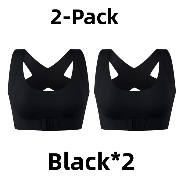 Cross Back Front Closure Wireless Posture Support Bra