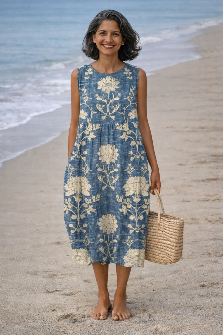 Eva | Geometric Midi Dress