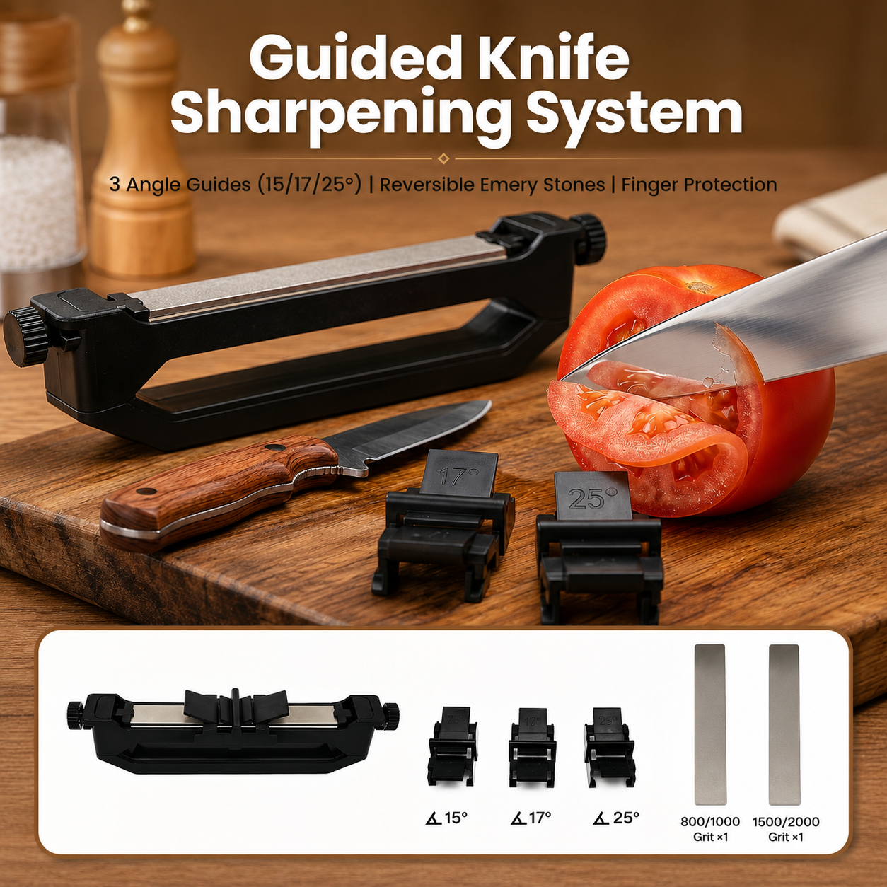 3-Angle Precision Knife Sharpening Guide Set