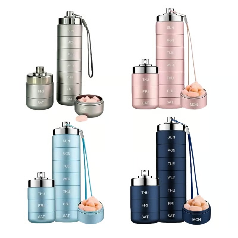 7-Day Metal Travel Pill Organizer
