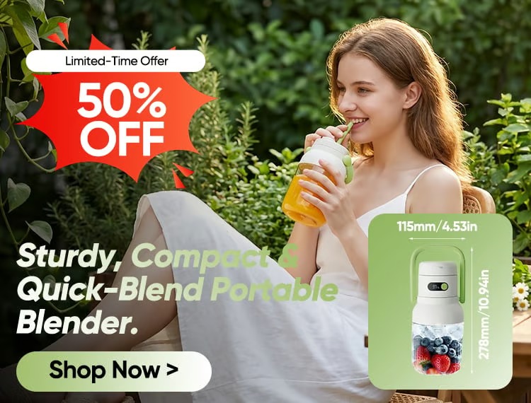 50% OFF Portable Blender for Smoothies – Fresh, Fast & Easy Anywhere