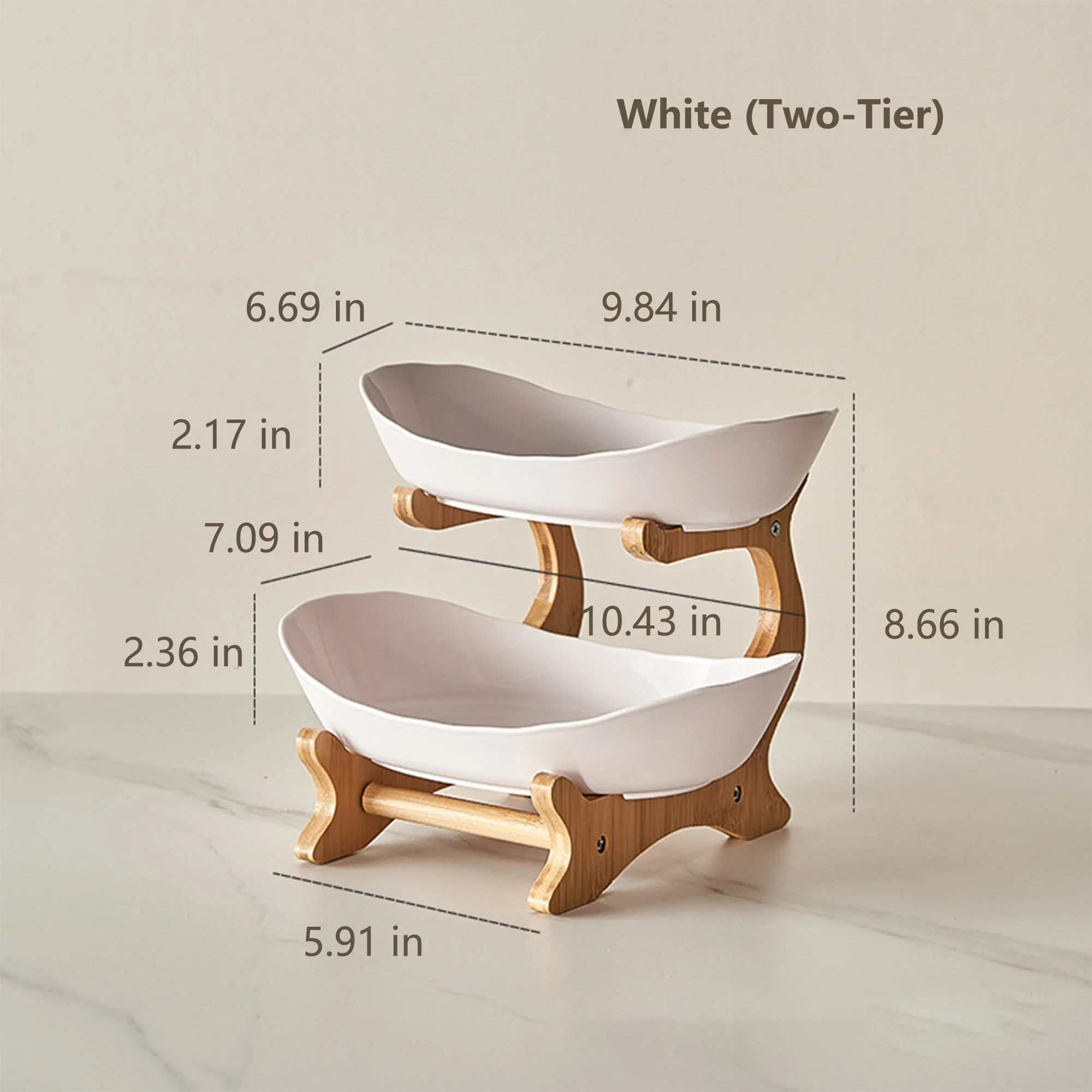 2-Tier / 3-Tier Countertop Fruit Basket Stand for Kitchen Storage