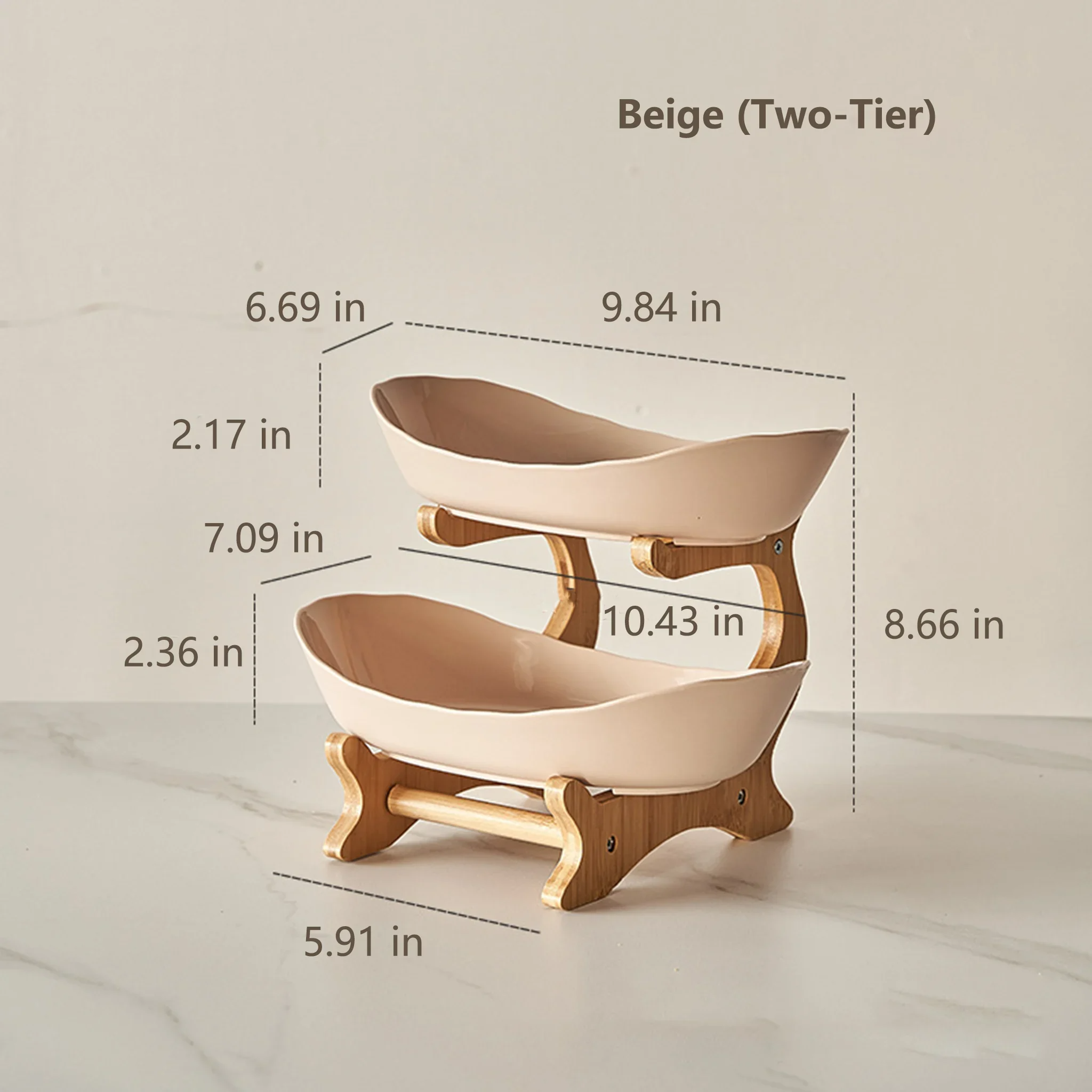 2-Tier / 3-Tier Countertop Fruit Basket Stand for Kitchen Storage