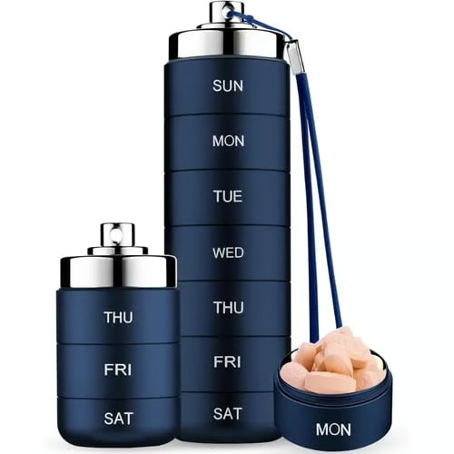 7-Day Metal Travel Pill Organizer