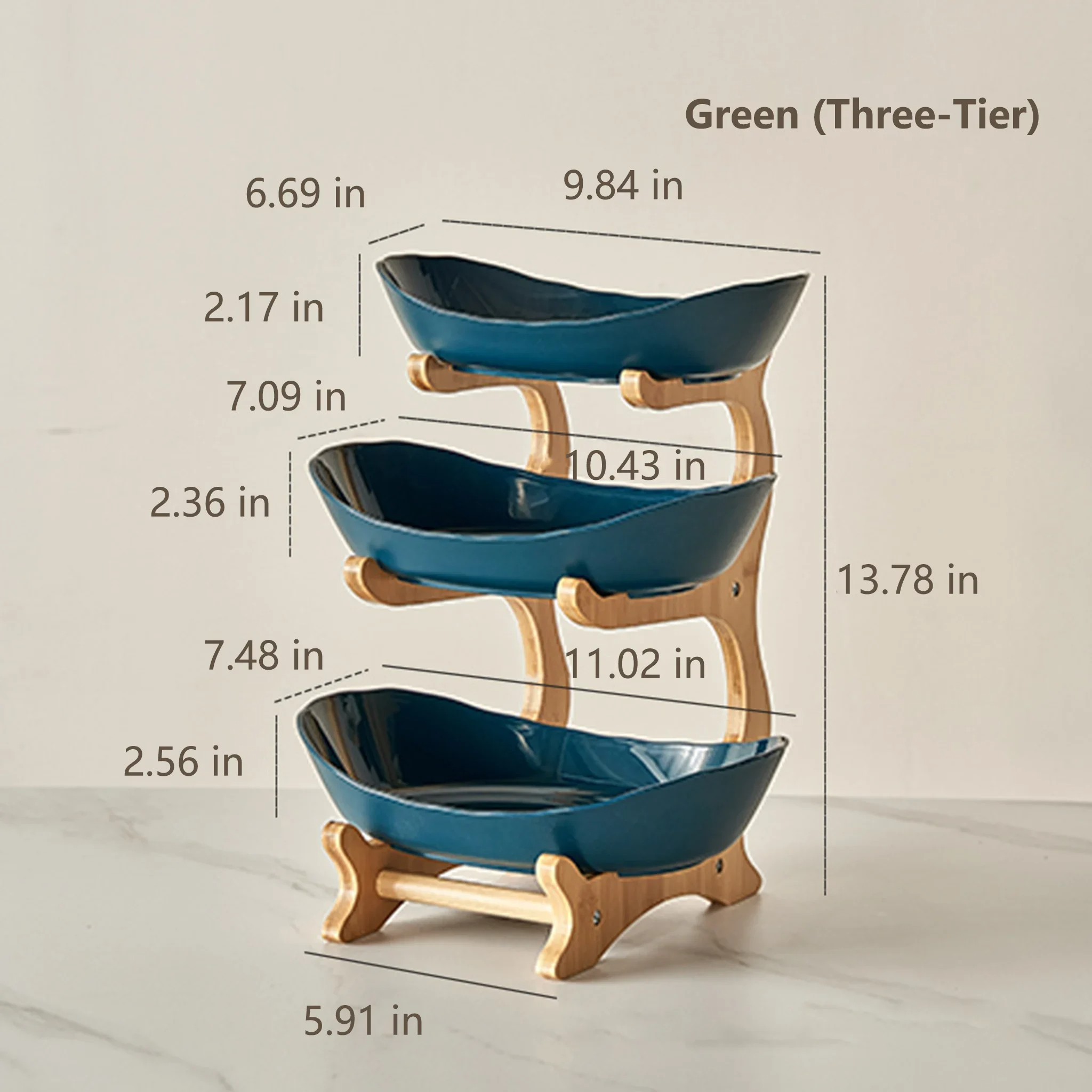 2-Tier / 3-Tier Countertop Fruit Basket Stand for Kitchen Storage