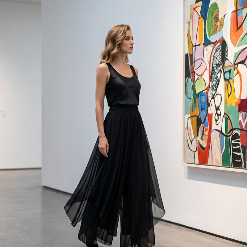 ⏳Time-Limited Special⏰Women's Asymmetrical Chiffon Wide-Leg Pants