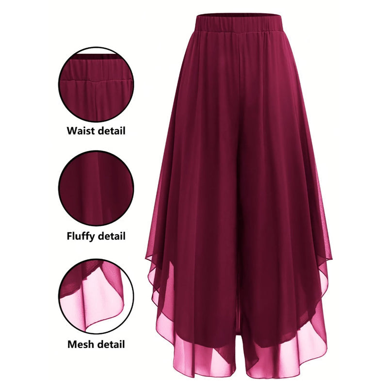 ⏳Time-Limited Special⏰Women's Asymmetrical Chiffon Wide-Leg Pants