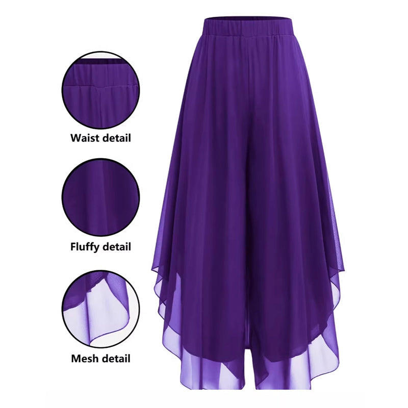 ⏳Time-Limited Special⏰Women's Asymmetrical Chiffon Wide-Leg Pants
