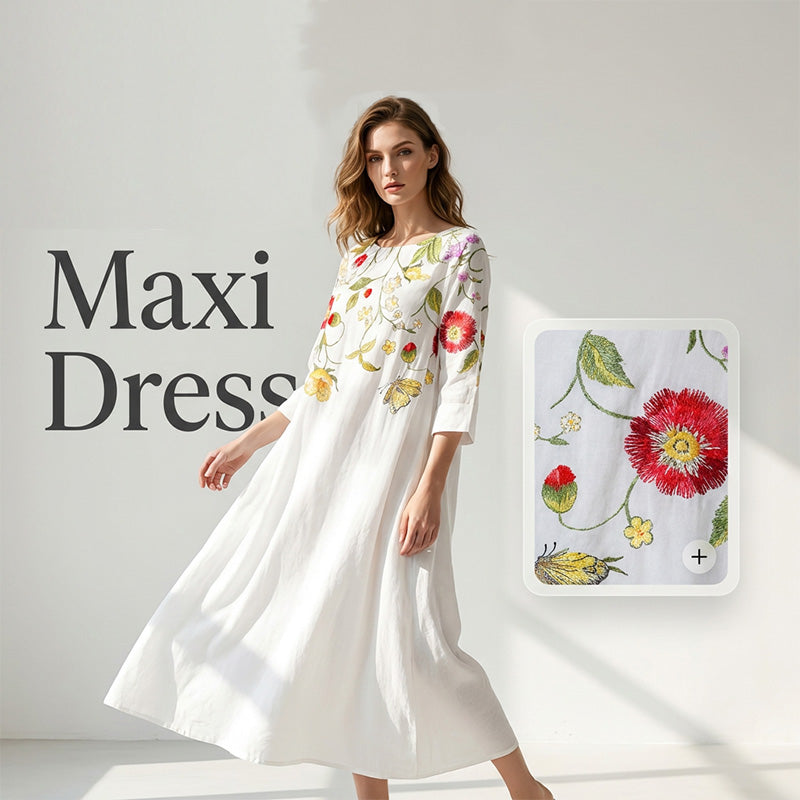 📢📢50% OFF !! ⏰Women's Tie-Sleeve A-Line Shirt Dress