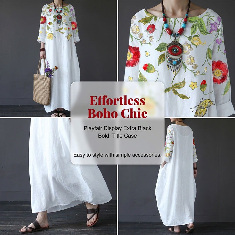 📢📢50% OFF !! ⏰Women's Tie-Sleeve A-Line Shirt Dress