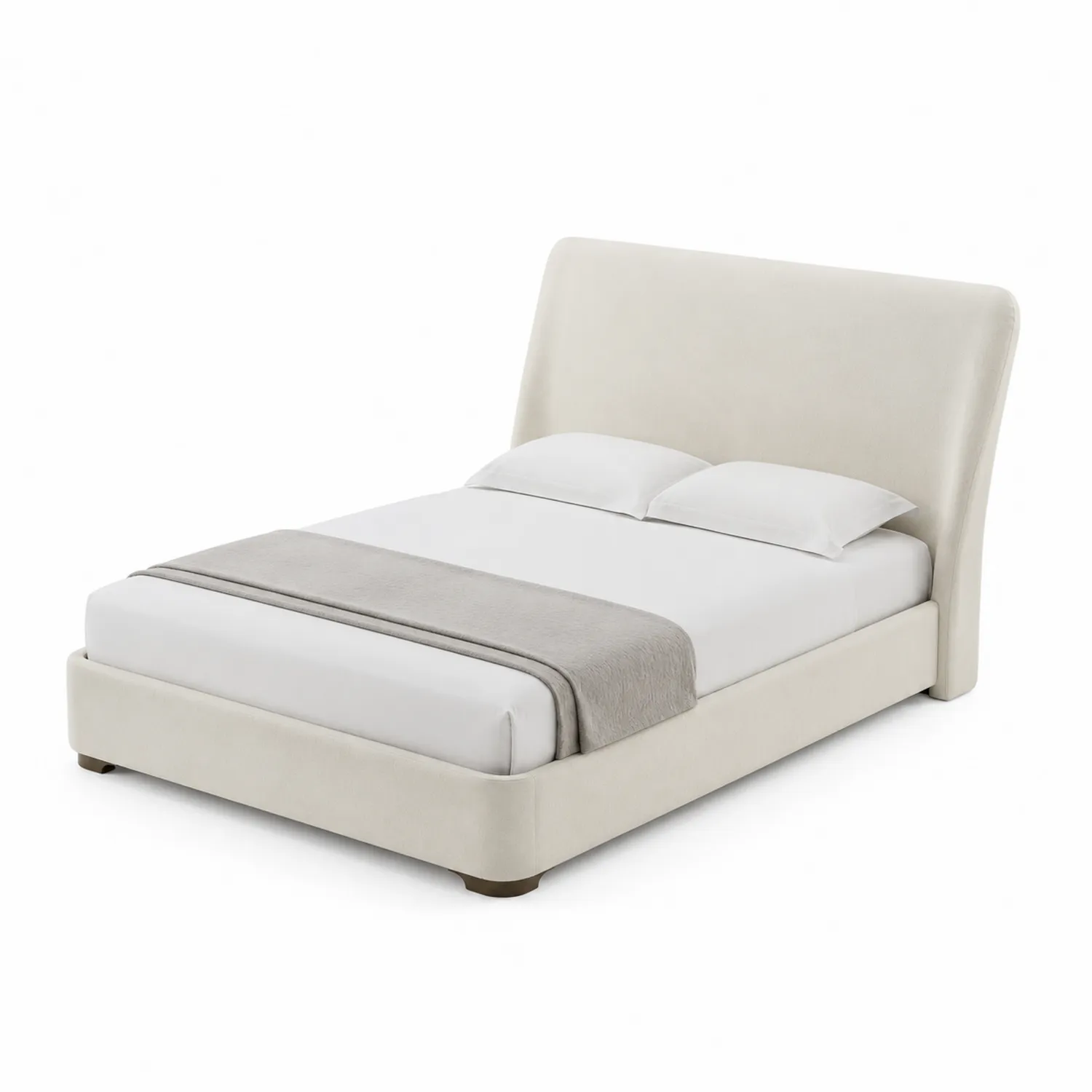 Letto matrimoniale tessuto crema 200x160 cm