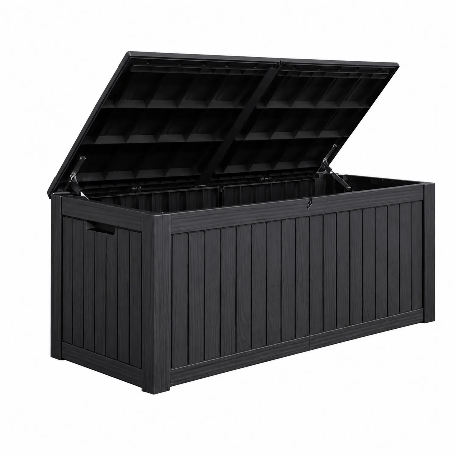 Cassapanca contenitore legno composito nero 150 cm x 75 cm x 75 cm