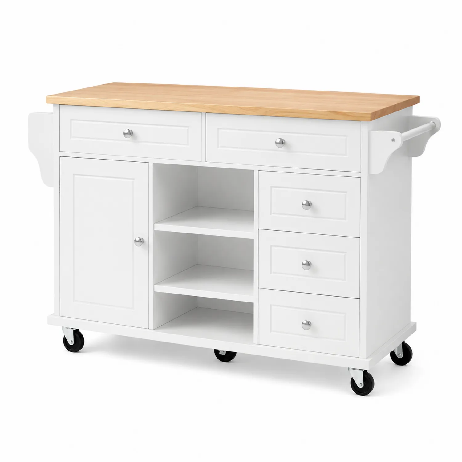 Carrello da cucina in legno e MDF con ruote