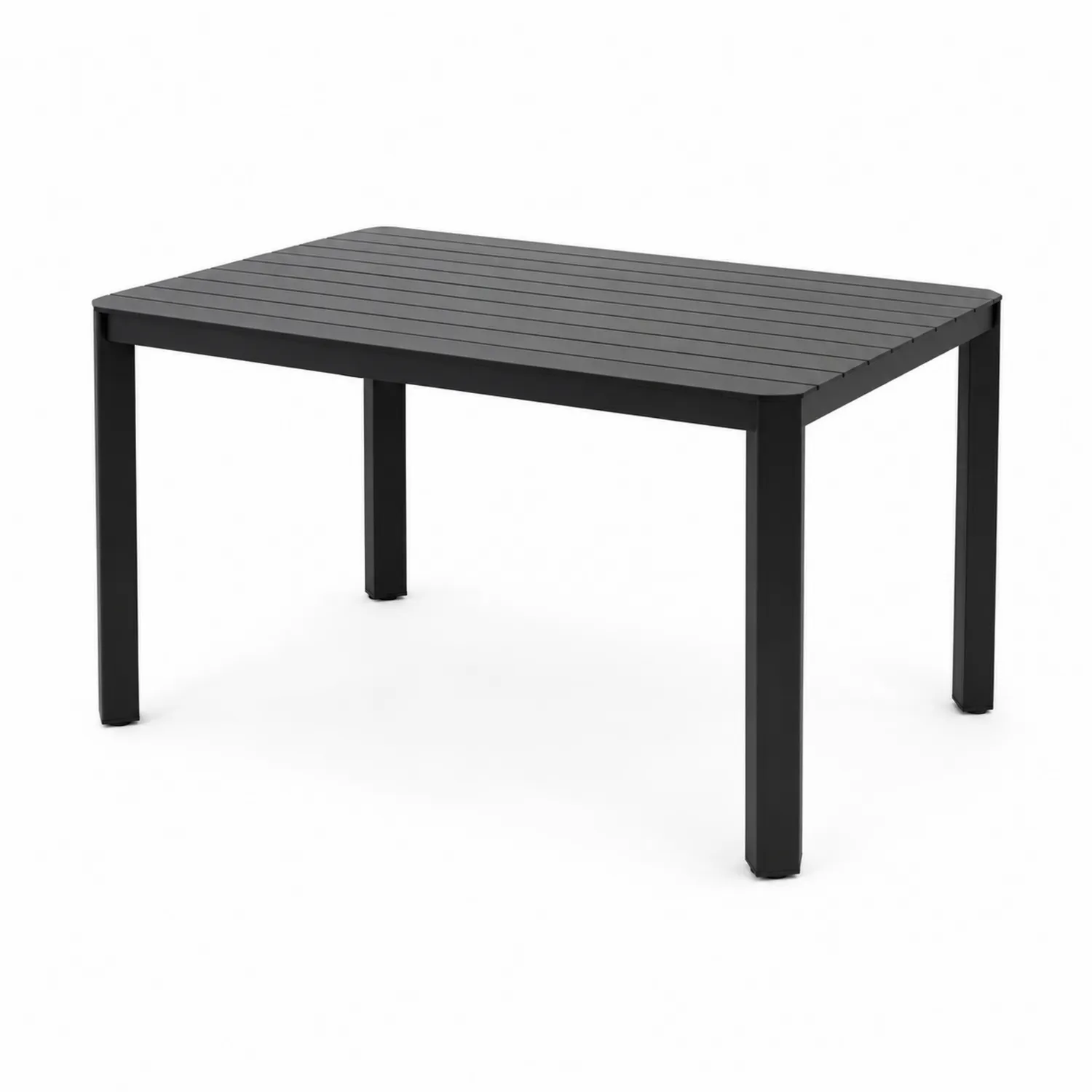 Tavolo da Giardino in Alluminio Verniciato Nero 140x85 cm